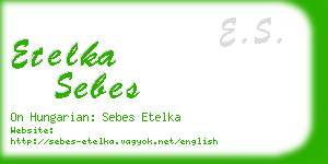 etelka sebes business card